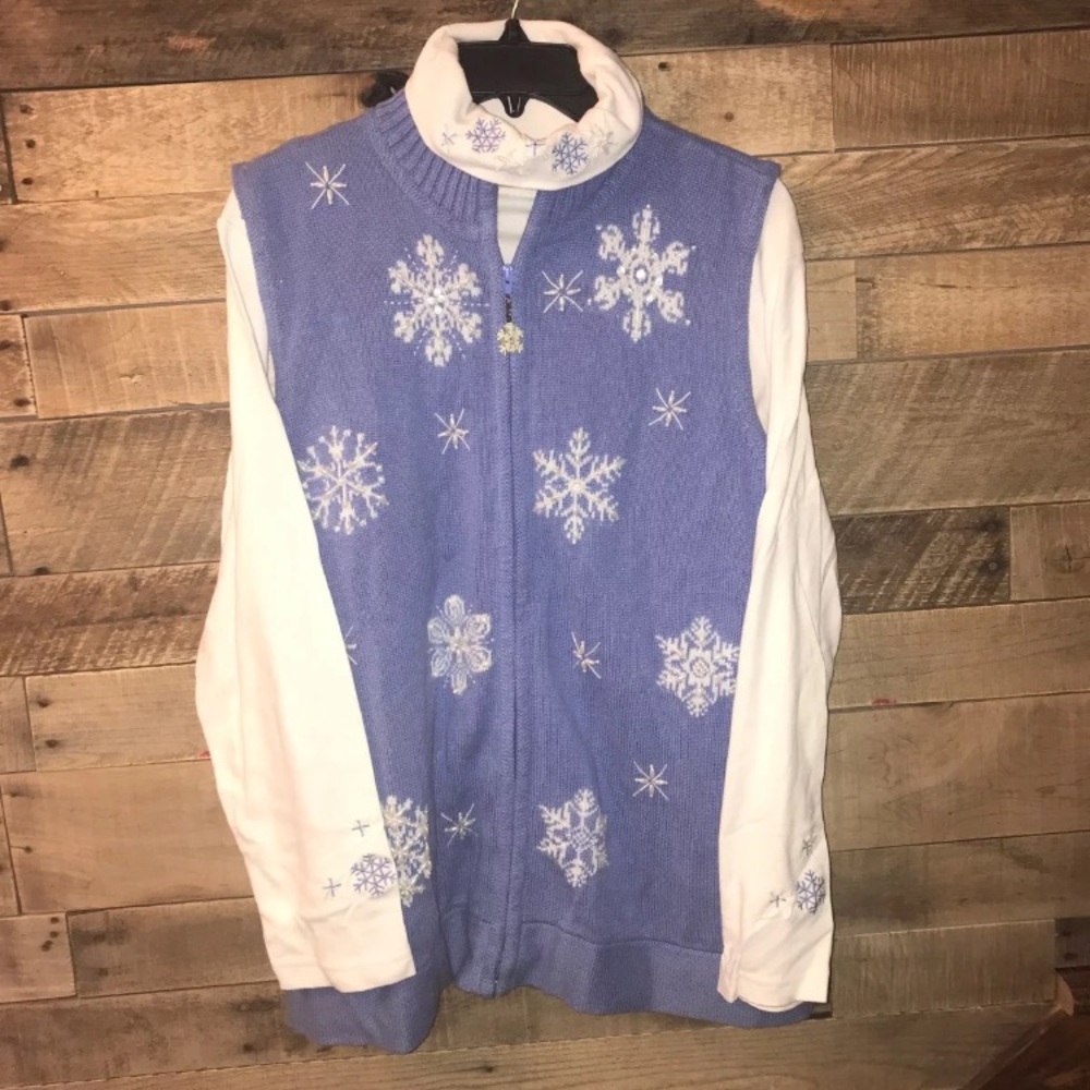 Quacker Factory 2pc Vest And turtleneck QVC